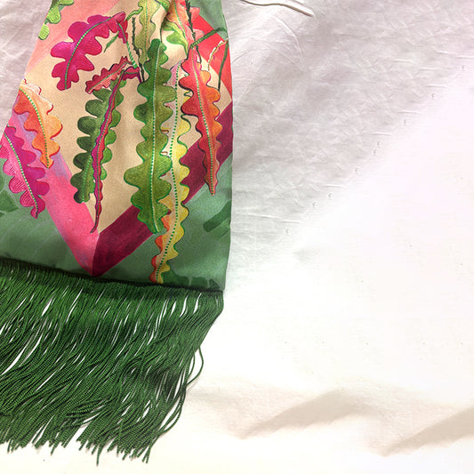 Fern Sage Silk Luxury Handbag