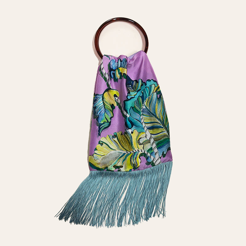Ioli Lilac Silk Luxury Handbag