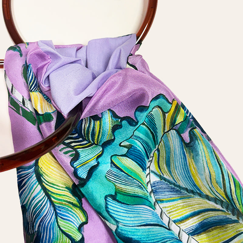 Ioli Lilac Silk Luxury Handbag