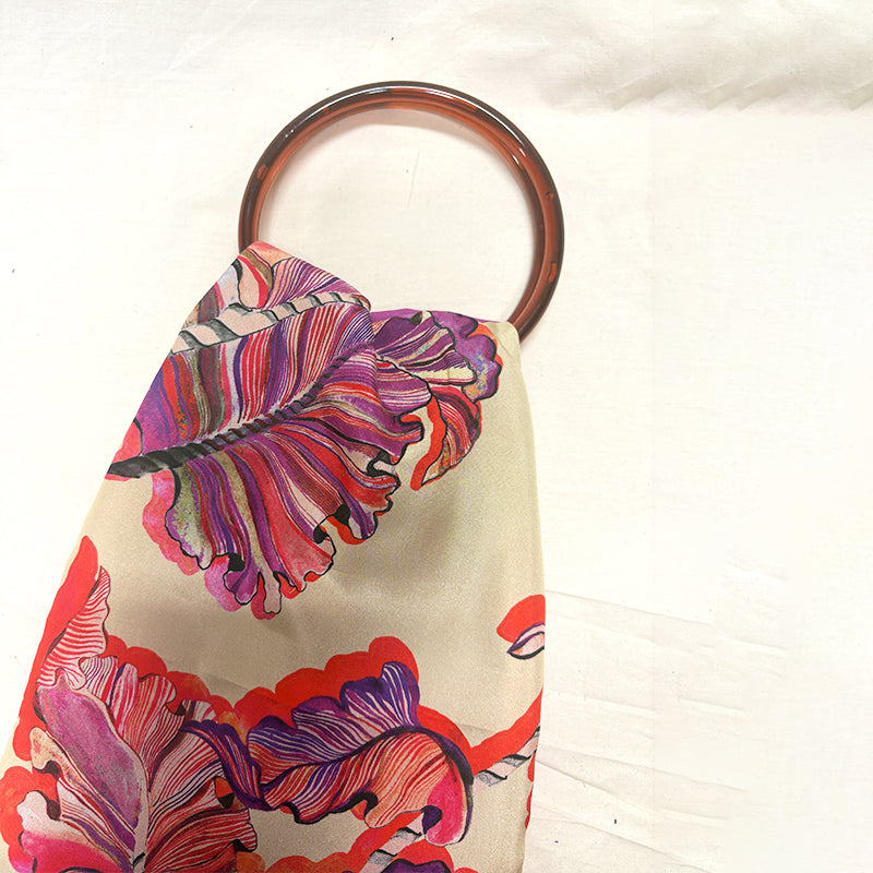 Ioli Cream Silk Luxury Handbag