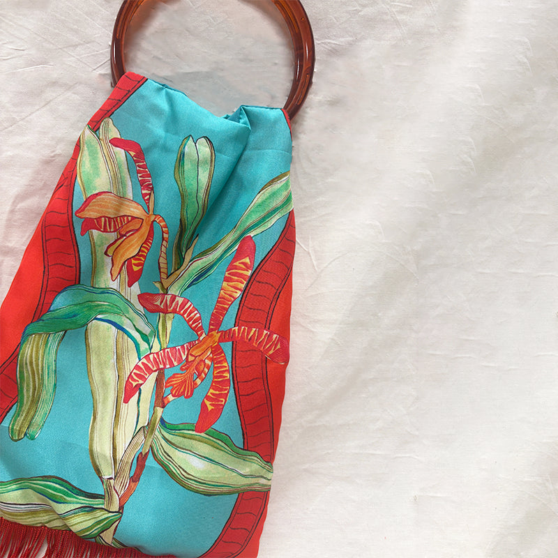 Tigerlily Azzure Silk Luxury Handbag