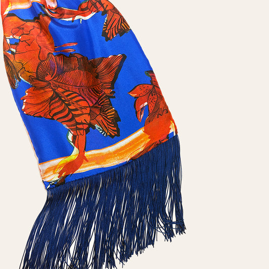 Ariana Cobalt Silk Luxury Handbag