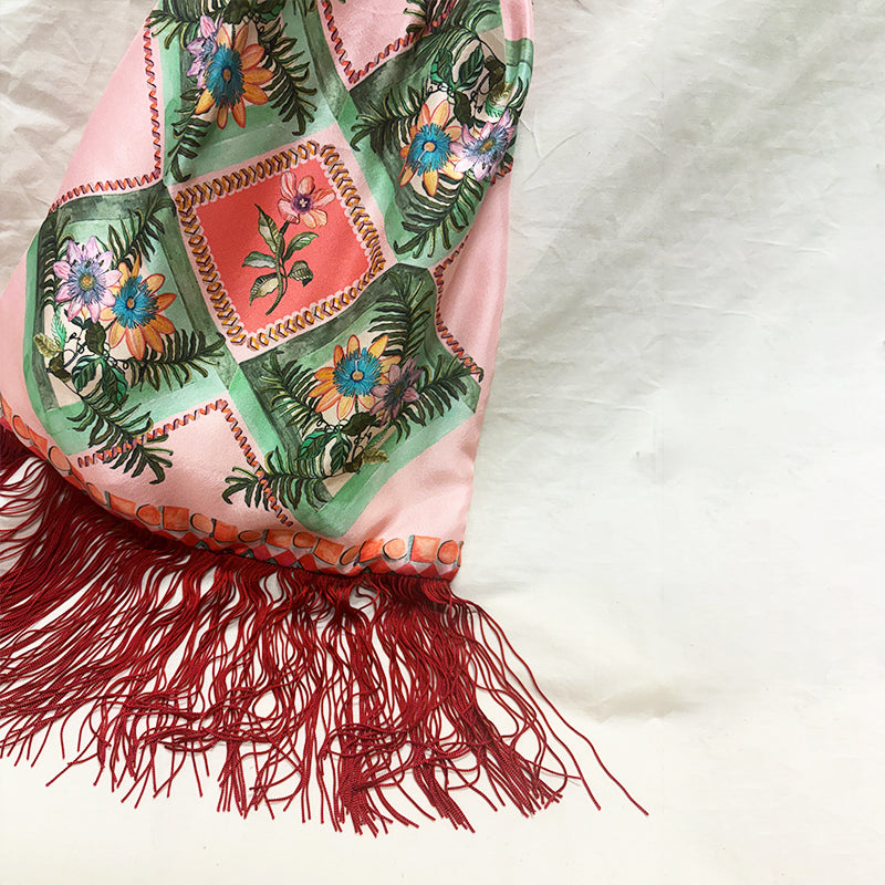 Faidra Peach Large Silk Luxury Handbag