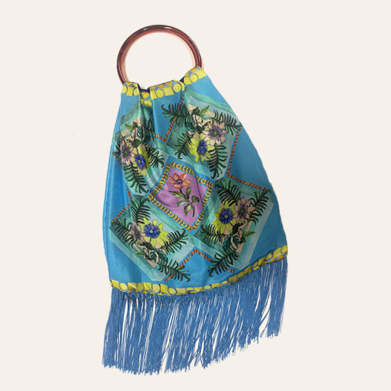 Faidra Ciel Large Silk Luxury Handbag