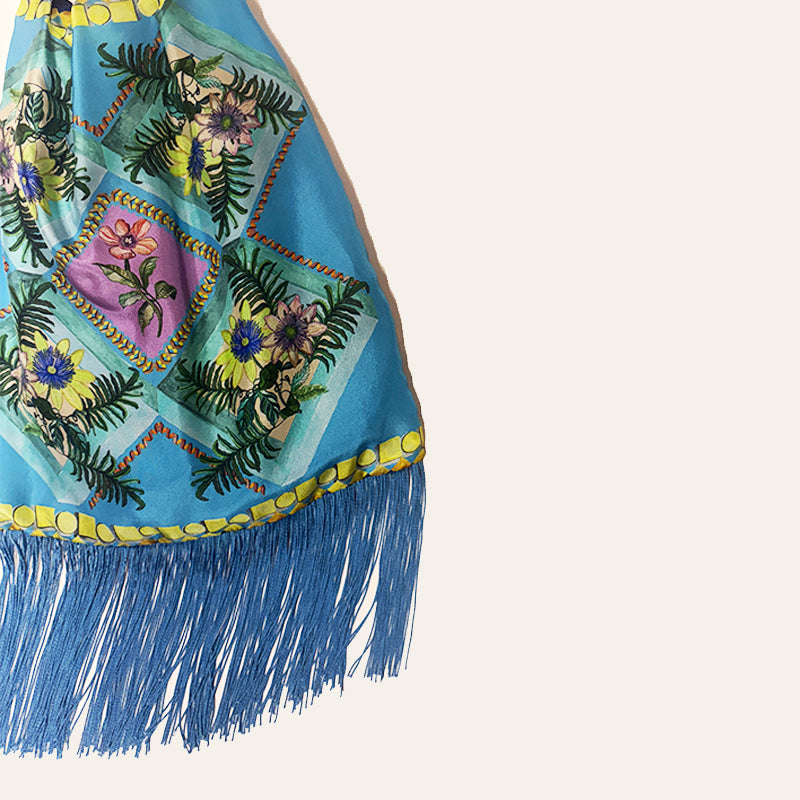 Faidra Ciel Large Silk Luxury Handbag