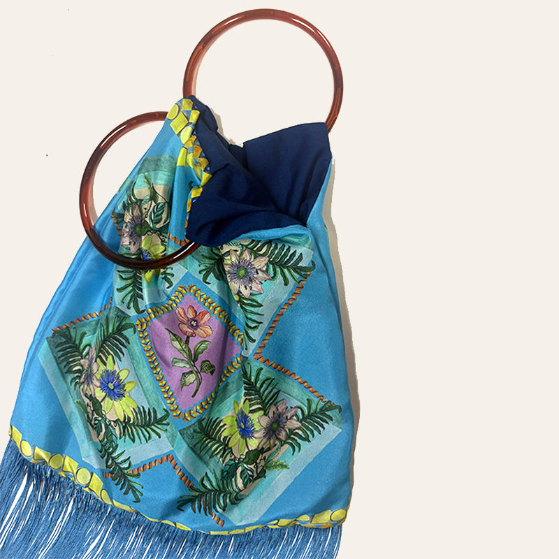Faidra Ciel Large Silk Luxury Handbag
