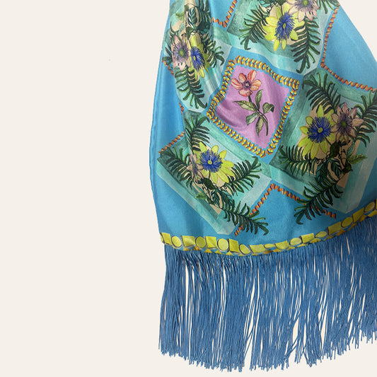 Faidra Ciel Large Silk Luxury Handbag