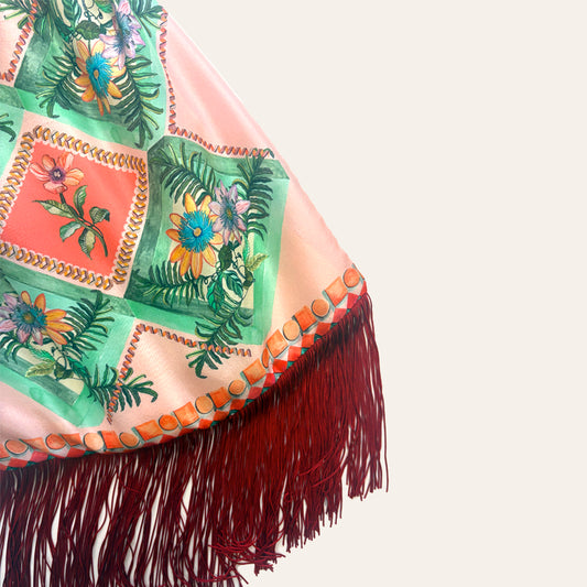 Faidra Peach Large Silk Luxury Handbag