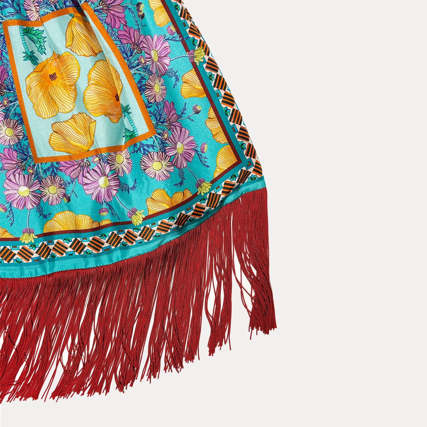 Large Aegean Blue silk handbag by Eleni Malami featuring elegant design and luxurious texture.