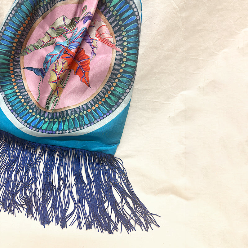 Margarita Turquoise Large Silk Luxury Handbag - Eleni Malami