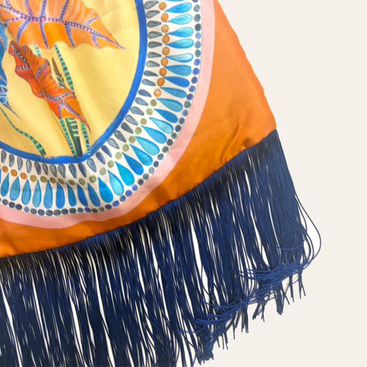 Margarita Orange Large Silk Luxury Handbag