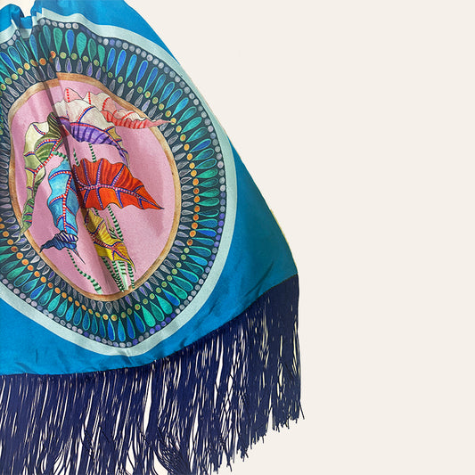 Margarita Turquoise Large Silk Luxury Handbag - Eleni Malami