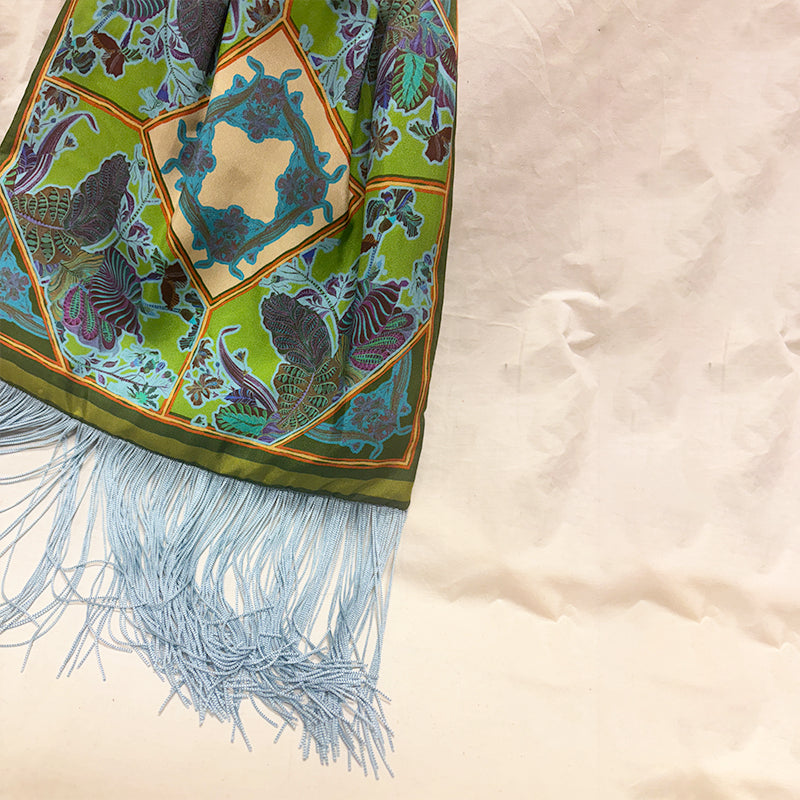 Avra Olive Large Silk Luxury Handbag