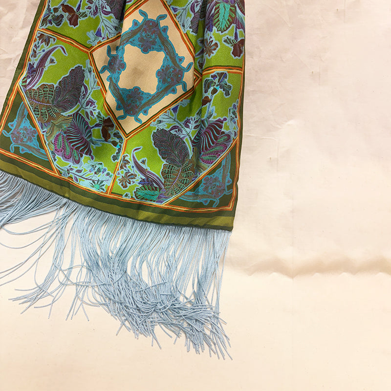 Avra Olive Large Silk Luxury Handbag