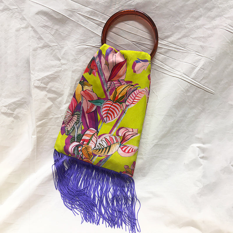 Euphoria Lime Silk Luxury Handbag