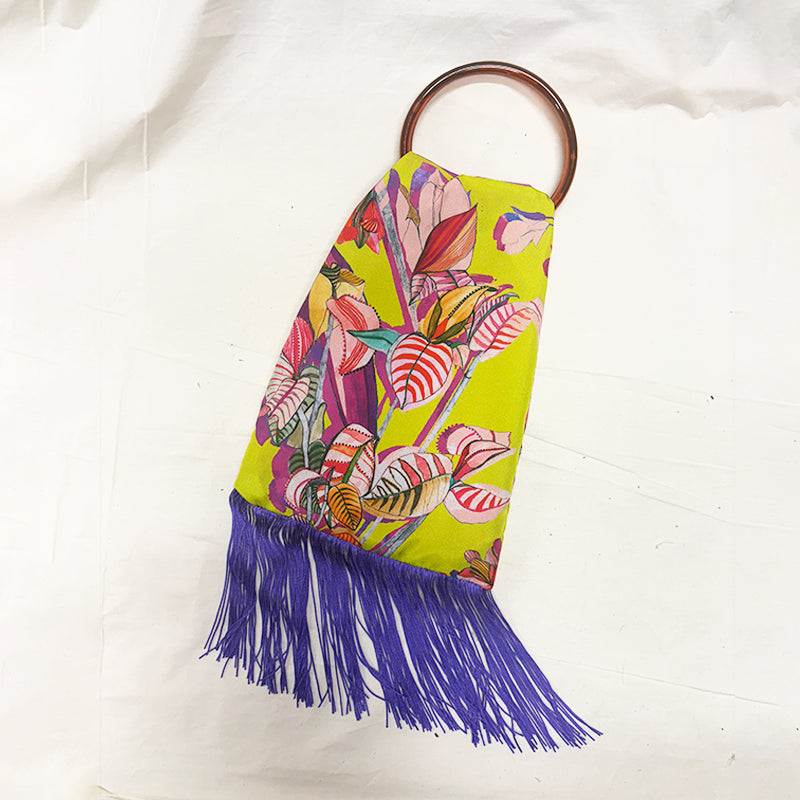 Euphoria Lime Silk Luxury Handbag