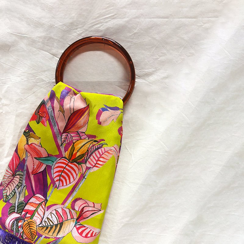 Euphoria Lime Silk Luxury Handbag - Eleni Malami