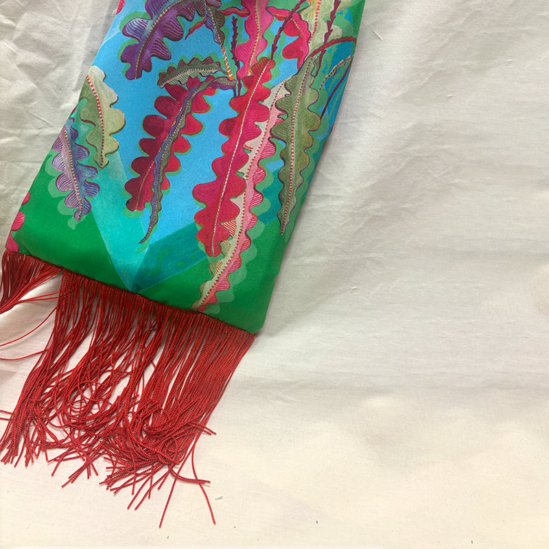 Fern Green Silk Luxury Handbag