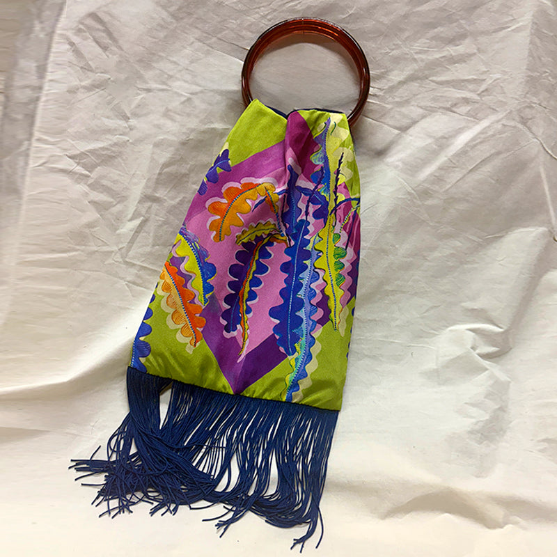 Fern Olive Silk Luxury Handbag - Eleni Malami