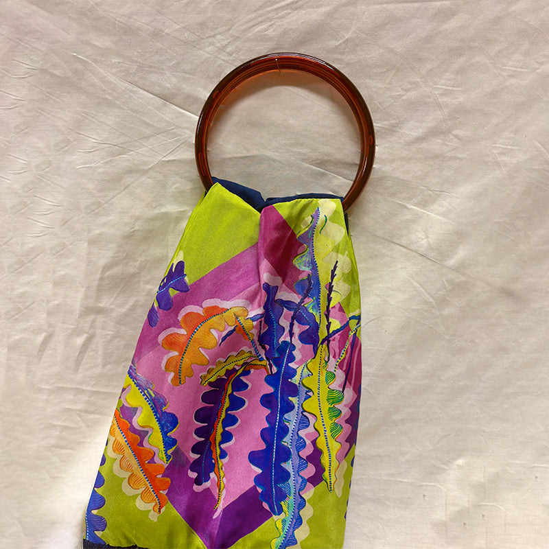 Fern Olive Silk Luxury Handbag - Eleni Malami