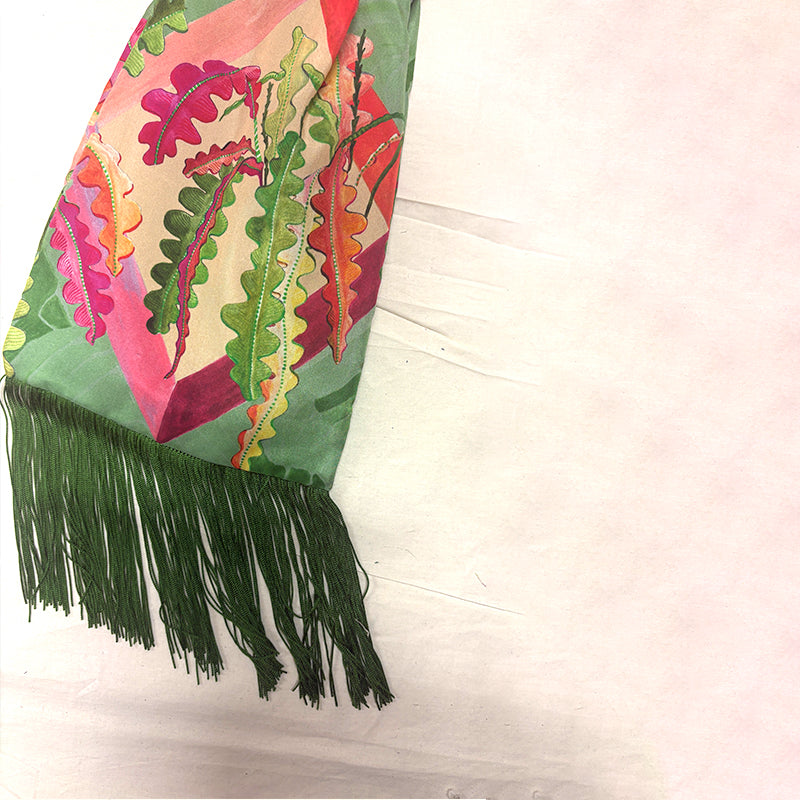 Fern Sage Silk Luxury Handbag