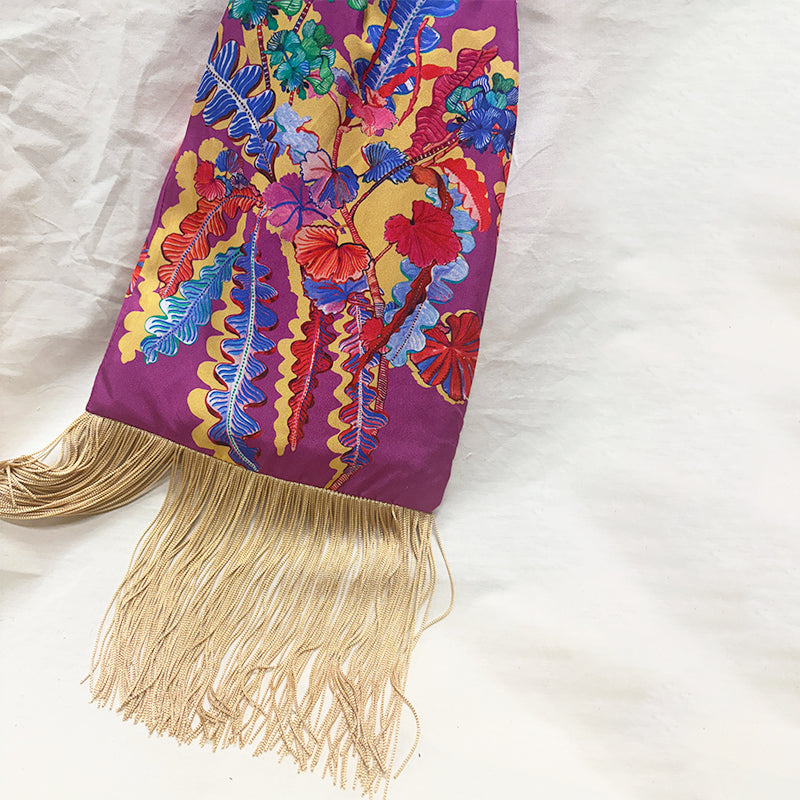 Geranium Magenta Silk Luxury Handbag