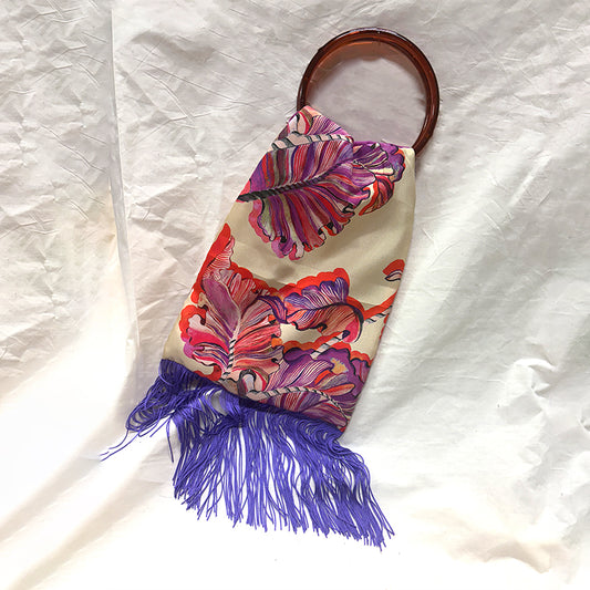 Ioli Cream Silk Luxury Handbag