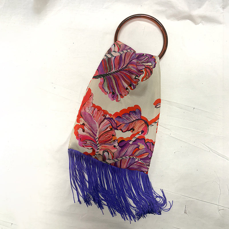 Ioli Cream Silk Luxury Handbag