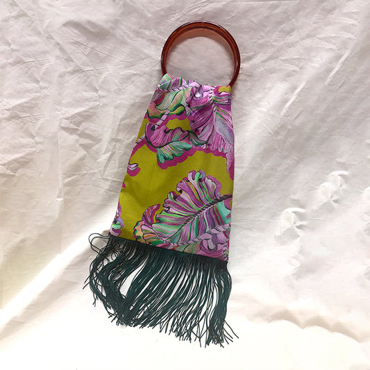 Ioli Olive Silk Luxury Handbag