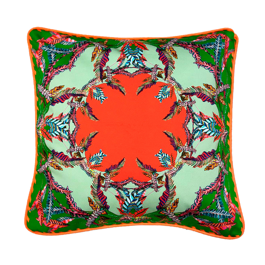 Sappho Orange & Green Cushion - Eleni Malami