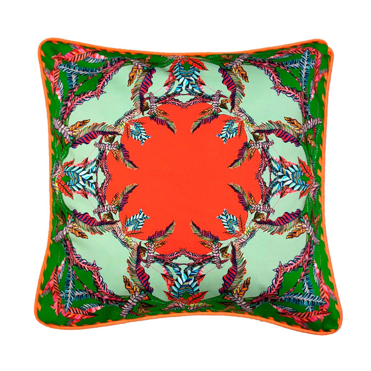 Sappho Orange & Green Cushion - Eleni Malami