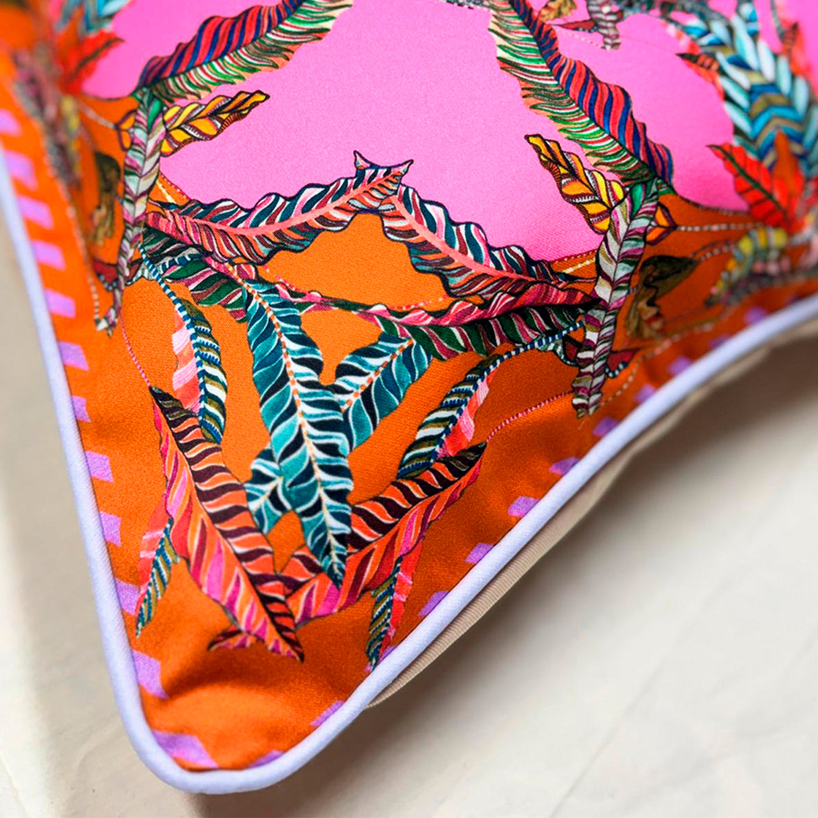 Sappho Pink & Yellow Cushion - Eleni Malami