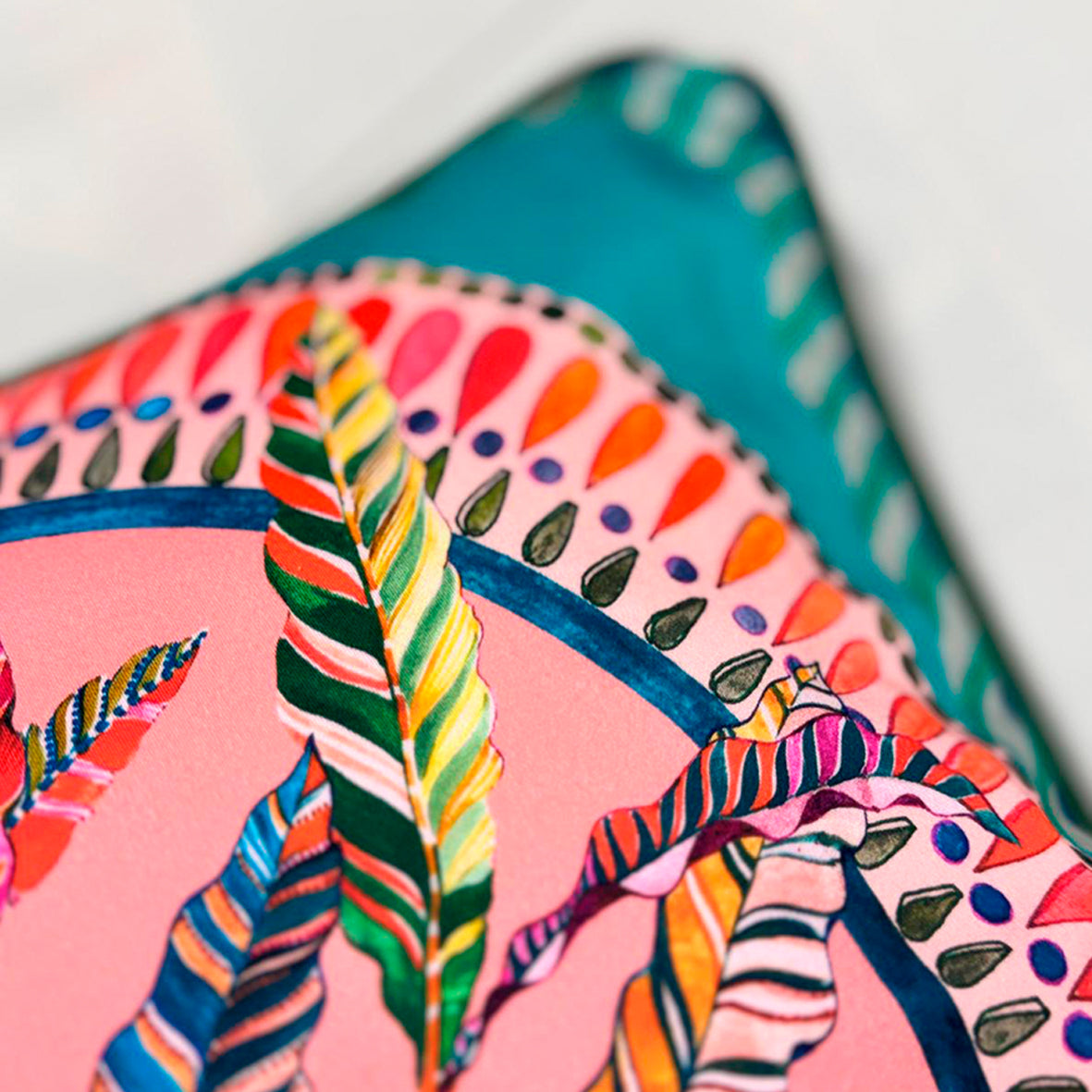 Sappho Turquoise Cushion Cover - Eleni Malami