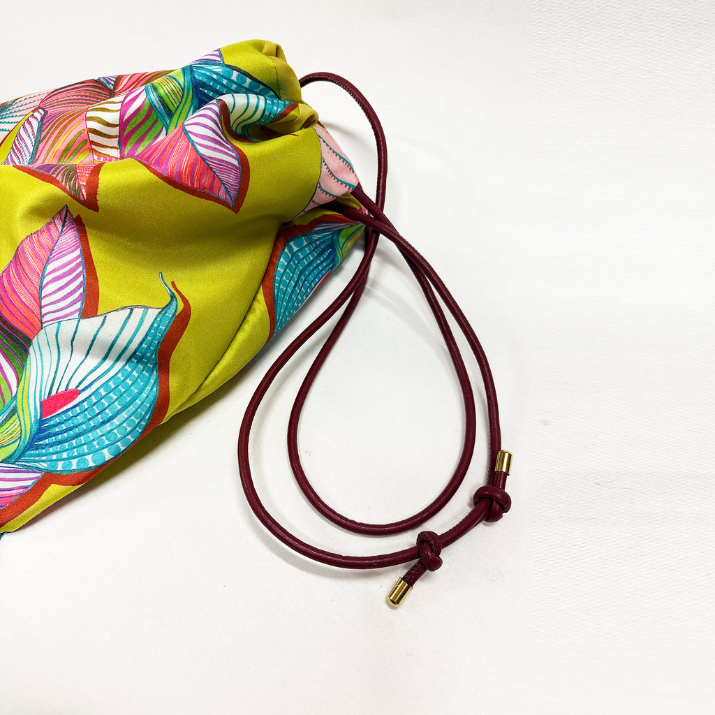 Elpis Large Mustard Luxury Silk Shoulder Handbag