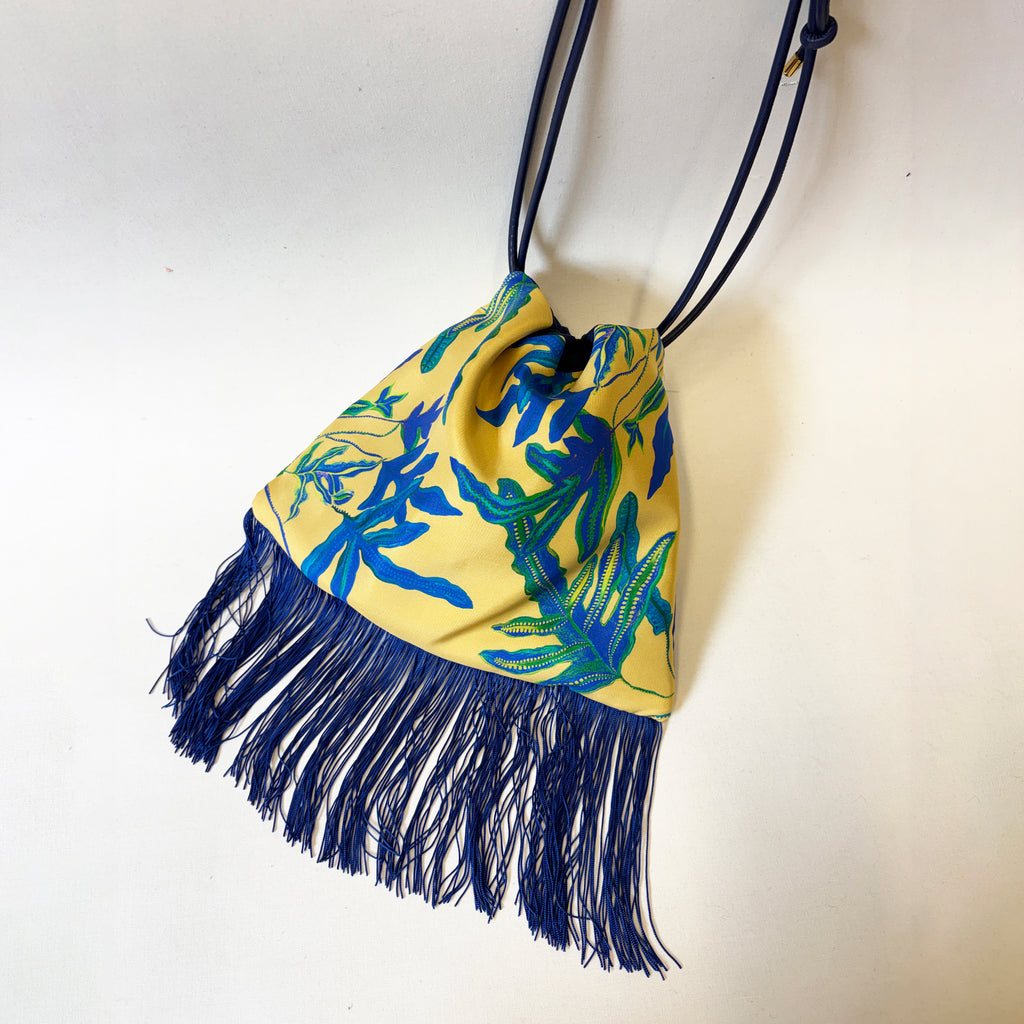 Fern Large Lemon Luxury Silk Shoulder Handbag