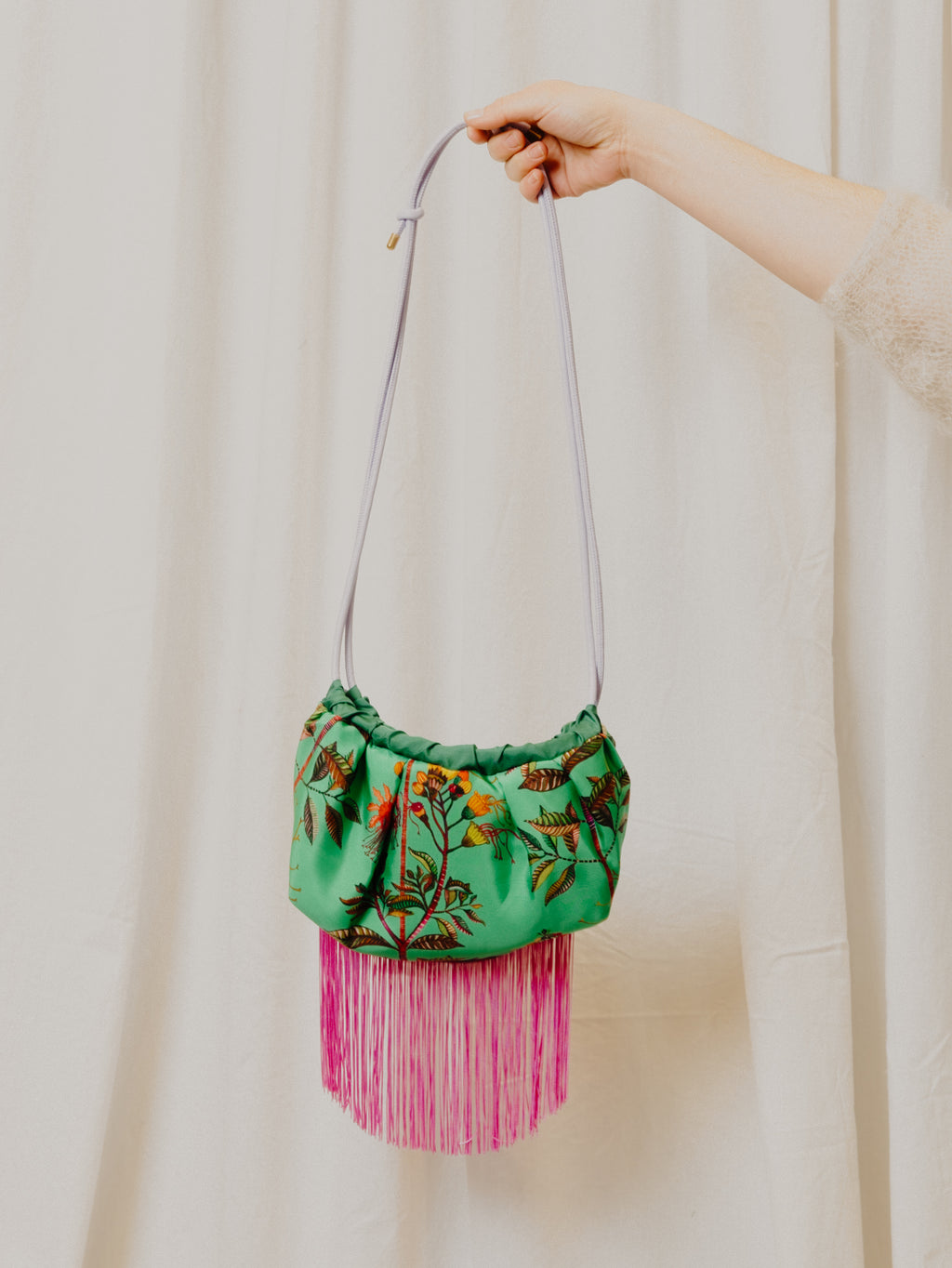 Ioli Aqua Luxury Cross Body Silk Handbag