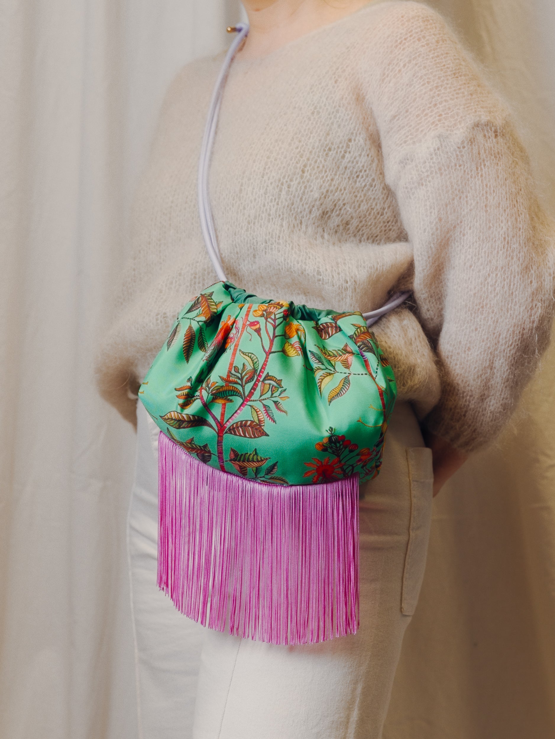 Ioli Aqua Luxury Cross Body Silk Handbag