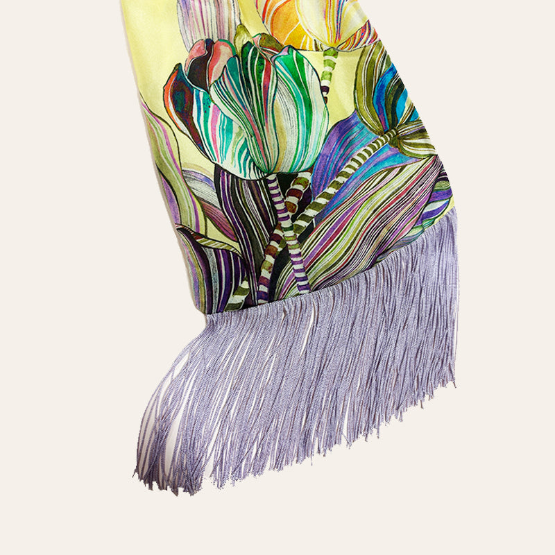 Tulip Lemon Silk Luxury Handbag - Eleni Malami
