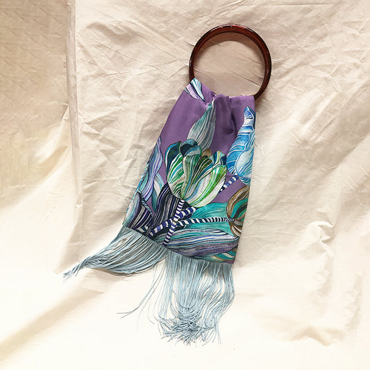 Tulipa Mauve Silk Luxury Handbag