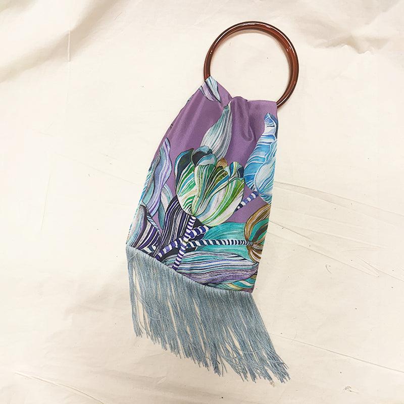 Tulipa Mauve Silk Luxury Handbag - Eleni Malami