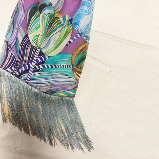 Tulipa Mauve Silk Luxury Handbag