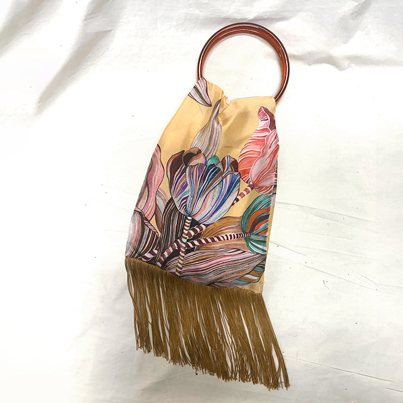 Tulipa Nude Silk Luxury Handbag