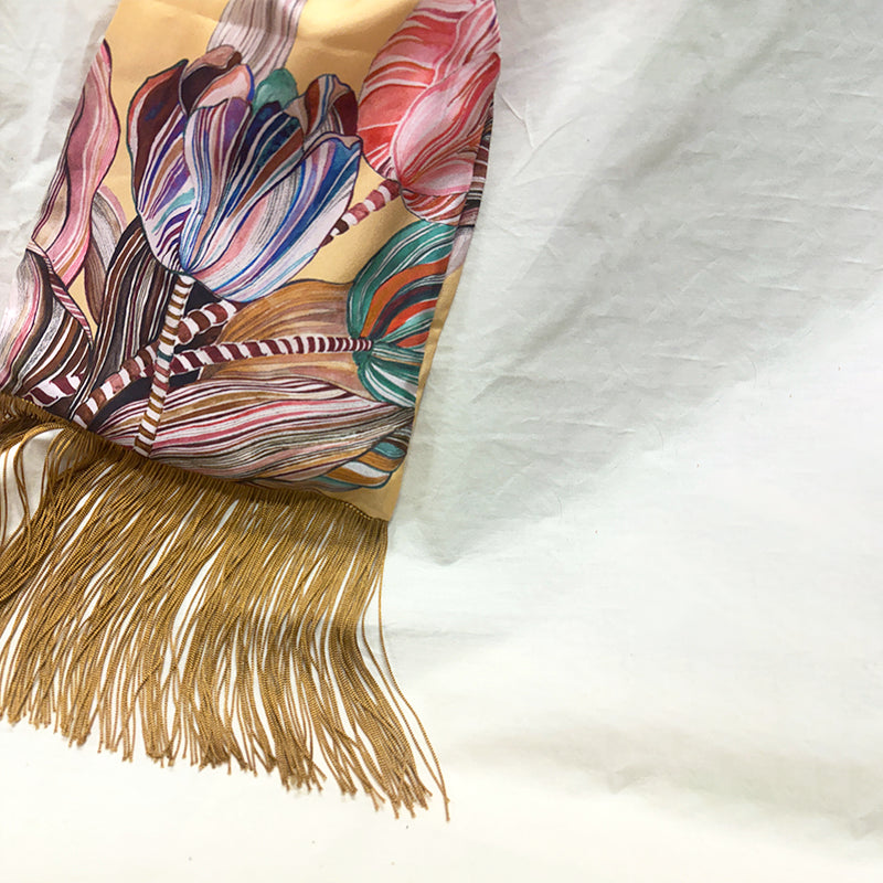 Tulipa Nude Silk Luxury Handbag - Eleni Malami