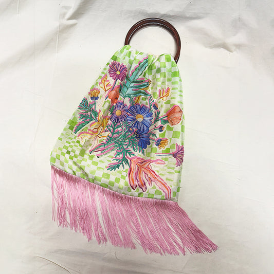 Euphoria Lime Large Silk Luxury Handbag