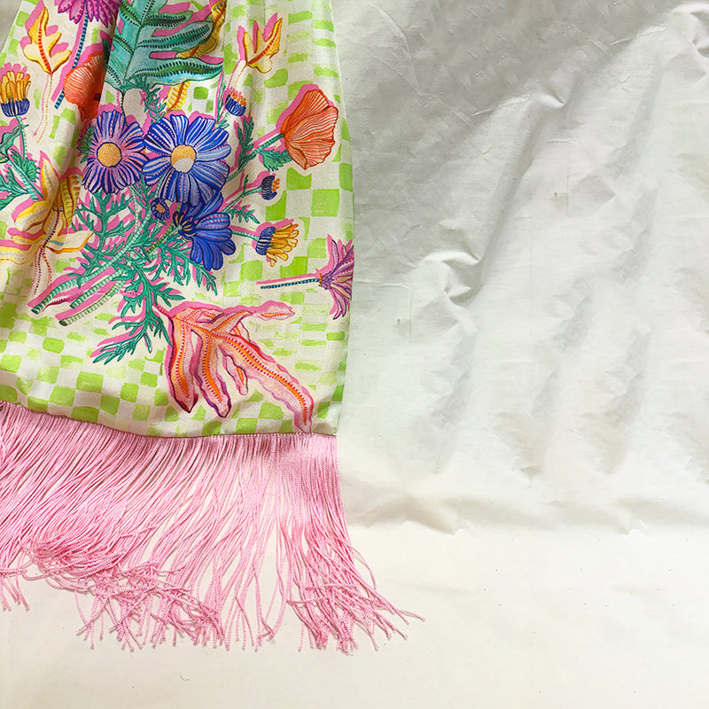 Euphoria Lime Large Silk Luxury Handbag