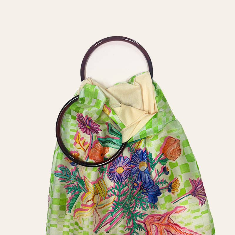 Euphoria Lime Large Silk Luxury Handbag - Eleni Malami