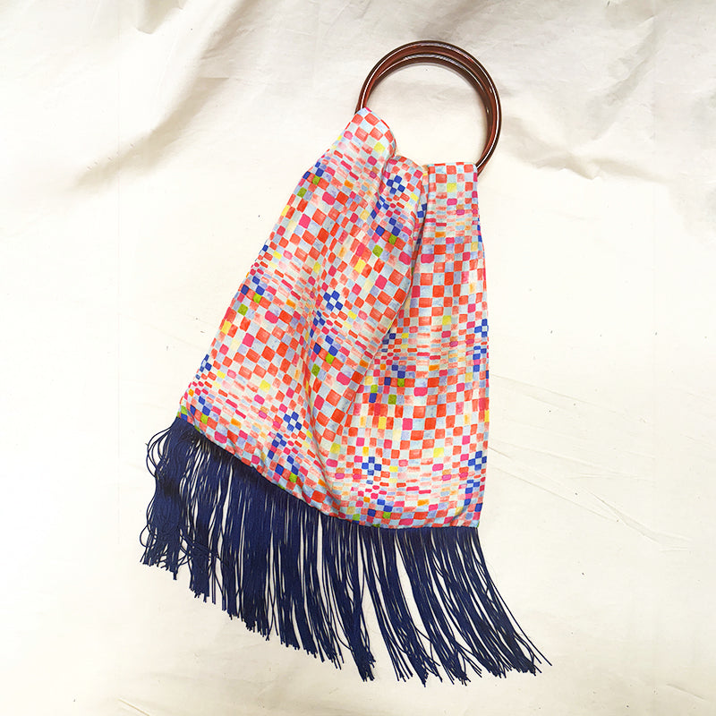 Talia Colourful Large Silk Luxury Handbag - Eleni Malami