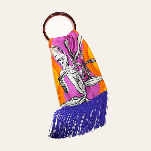 Lily Magenta Silk Luxury Handbag