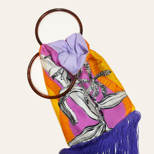 Lily Magenta Silk Luxury Handbag