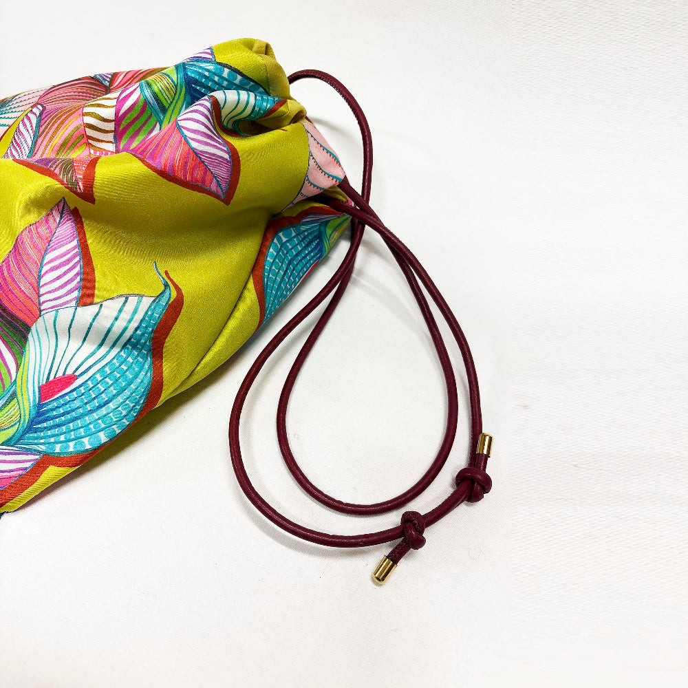Elpis Large Mustard Luxury Silk Shoulder Handbag Eleni Malami